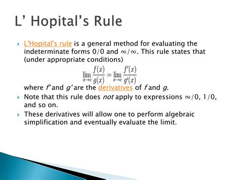 Indeterminate Forms and L' Hospital Rule | PPTX