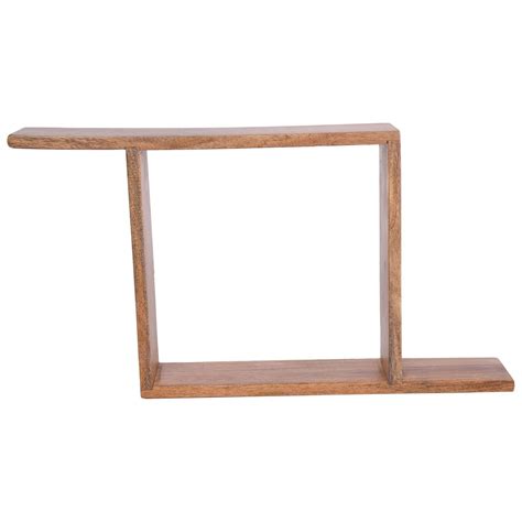 Z shaped wall rack in solid mango wood | The Home Dekor