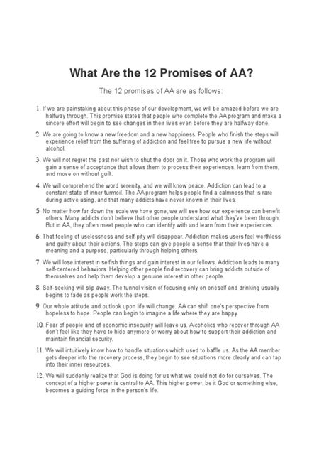 What Are The 12 Promises of AA | PDF | Psychology | Human Nature