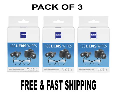 ZEISS Gentle and Thorough Cleaning Eyeglass Lens Cleaner Wipes, 100 ...