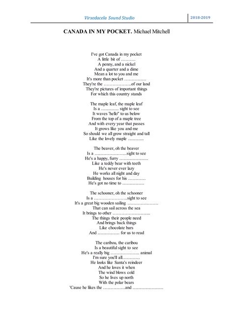 Missing words canada in my pocket | DOCX | Polar Travel | Travel Locations