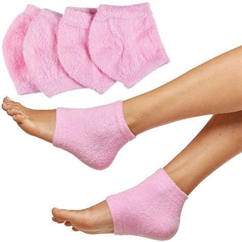 ZenToes Moisturizing Heel Socks 2 Pairs Gel Lined Fuzzy Toeless Spa ...