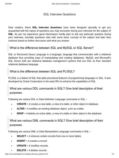 Image result for Interview Questions PDF SQL