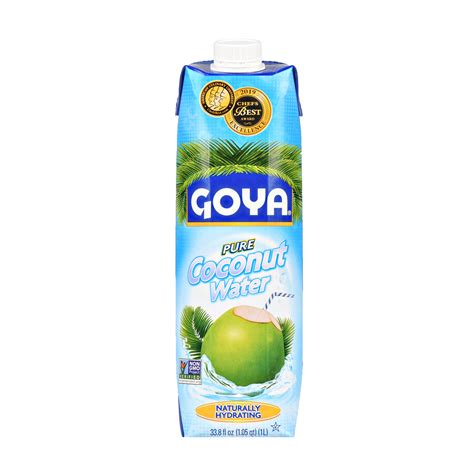 GOYA 100% Pure Coconut Water 33.8 oz Refreshing Tropical Beverage with ...