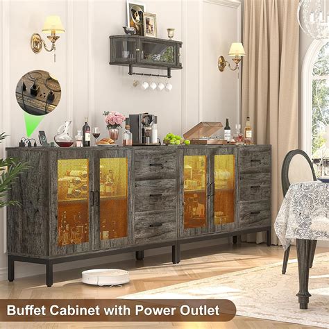 Aheaplus Sideboard Buffet Cabinet with 3 Wood India | Ubuy