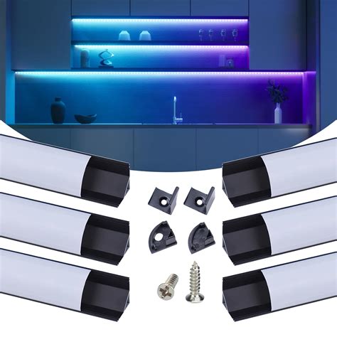 Muzata V-Shape LED Channel System with Milky White Cover Lens Frosted ...