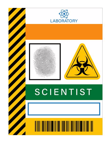 Scientist Dr. Einstein ID Badge Cosplay Costume Name Tag Template ...