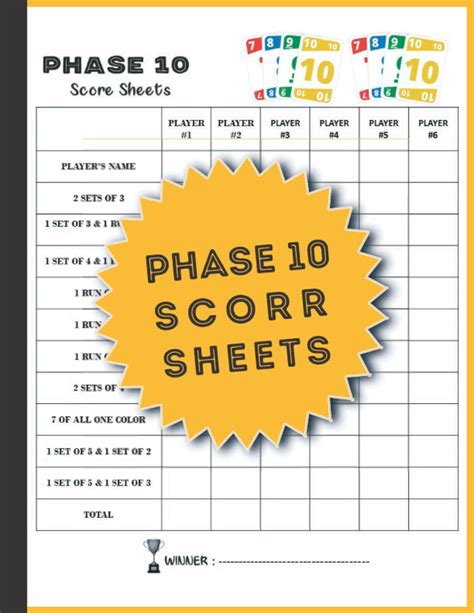 Buy Phase 10 Score Sheets: Phase 10 Card Game for Adults with 130 Pages ...