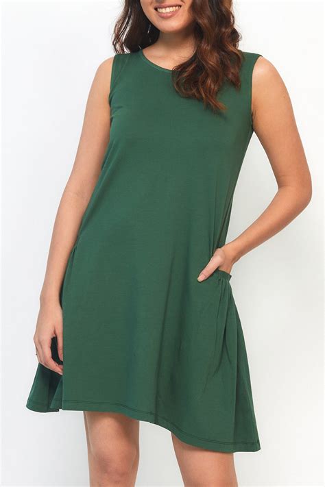 Explore Pima Pocket Dress for Women Pine Green Online