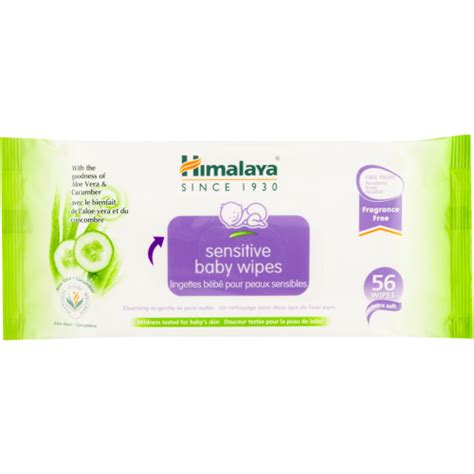 مناديل هيمالايا المبللة للأطفال ذوي البشرة الحساسة، 56 منديلًا Himalaya Sensitive Baby Wipes 56's
