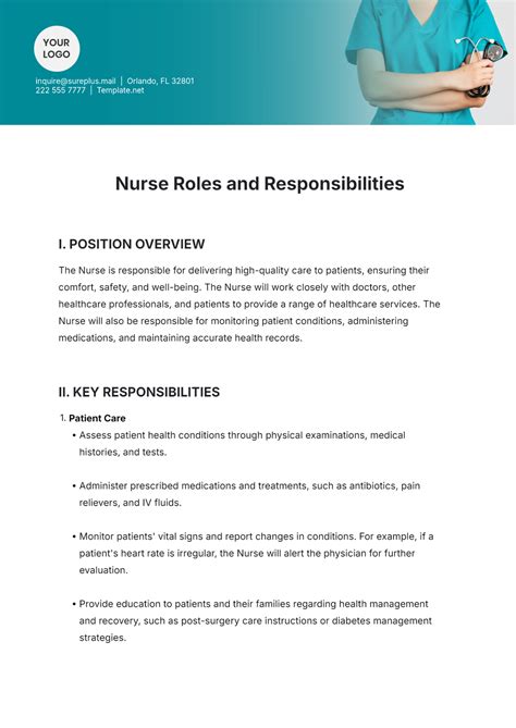 Free Roles and Responsibilities Template to Edit Online