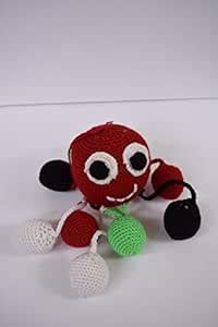 Buy Loophoop Handmade Crochet Woolen Octopus Toy for Kids in Red Online ...