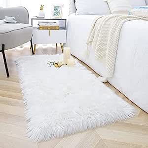 Buy Housine®Faux Fur Runner Hard Backing Rug, Fluffy Sheepskin Rug for ...
