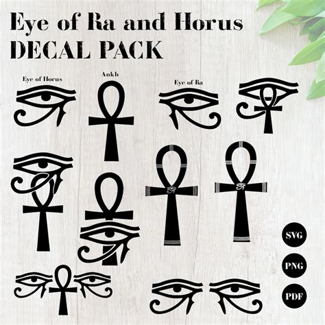 Eye of Ra & Horus | Ankh | SVG Symbol Bundle Pack | Hieroglyphs Vector Egypt | Eye Clipart ...