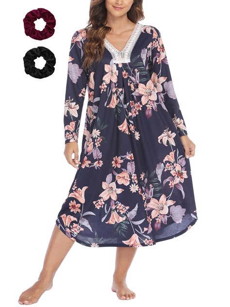 Loritta Plus Size Nightgowns for Women House Dress Long Sleeve ...