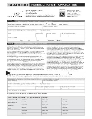 2023-2026 Form Canada SPARC BC Parking Permit Application - Individuals ...