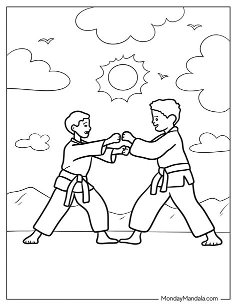 Karate Coloring Pages 的图像结果