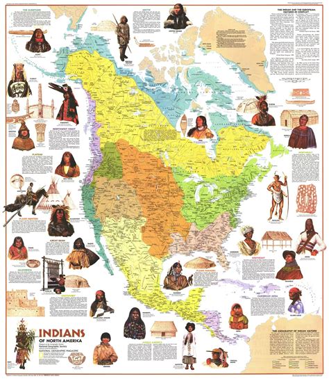 Native American Art Tapestry: North American Tribes Map 2 Tapestry