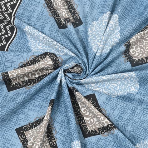 Elegant Blue Diamond Print Pure Cotton Double Bedsheet – JaipurFabric®
