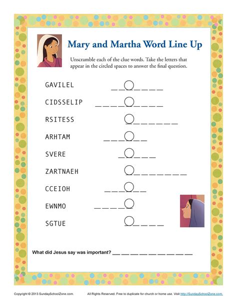 Mary And Martha Activity Sheets Free Mary And Martha Coloring Pages,