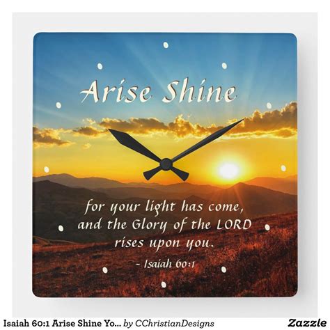 Best 13 Isaiah 60:1 Arise Shine Your light has come Bible Square Wall ...