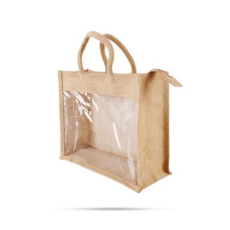 Giri - Transparent Jute Bag | Jute Zipper Bag | Jute Tote Bag with Zipper