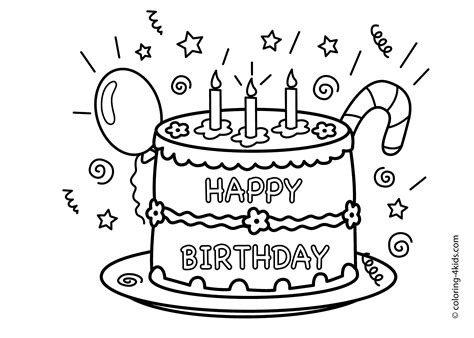 Happy Birthday Printable Coloring Page