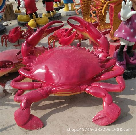 餐饮创意海鲜酒店玻璃钢帝王蟹螃蟹雕塑装饰摆件|纯艺术|雕塑|港城雕塑 - 原创作品 - 站酷 (ZCOOL)