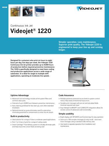 Videojet® 1580 - VIDEOJET - PDF Catalogs | Technical Documentation ...