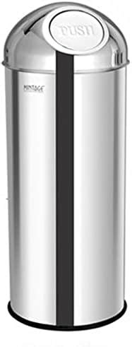 Malabar Stainless Steel Push can Dustbin (12 x 28") Trash can Paper Bin ...