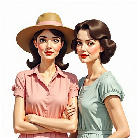 Two Women in 1960s Style | Stable Diffusion Online