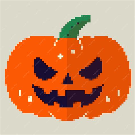 Premium Vector | Pixel art Halloween pumpkin