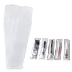 PVC 12pcs Transparent Makeup Brush plastic Protector single piece Brush ...
