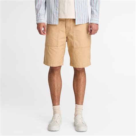 Goffstown Fatigue Washed Canvas Shorts for Men in Yellow