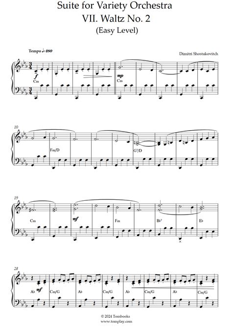 Suite for Variety Orchestra - VII. Waltz No. 2 (Easy Level, with ...