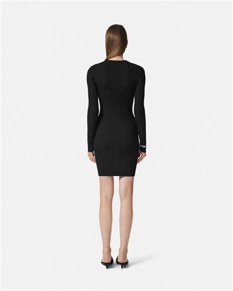 Safety Pin Ribbed-Knit Mini Dress | VERSACE US
