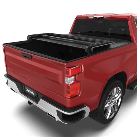 oEdRo Tri-Fold Truck Bed Soft Tonneau Cover Compatible with 2019-2025 Chevy Silverado 1500 / GMC ...