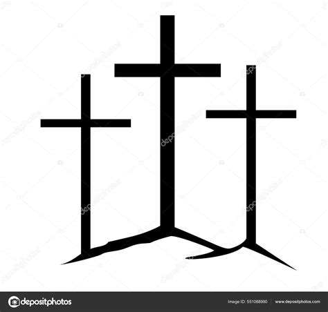 Vector Illustration Three Crosses Crosses Calvary Crosses Christian ...
