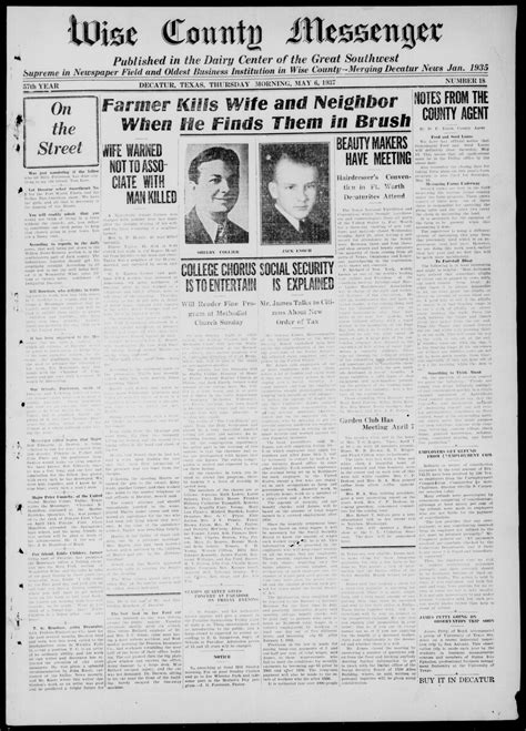 Wise County Messenger (Decatur, Tex.), Vol. 57, No. 18, Ed. 1 Thursday ...