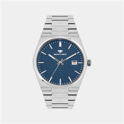 Men Quartz Blue Dial Analog Metal Watch 3509E-M1105 – Mont Neo