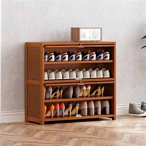 Gdrasuya10 4 Tier Bamboo Shoe Cabinet - Space Saving India | Ubuy