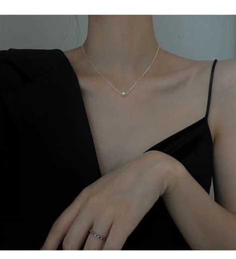 925镀银小清新珍珠锁骨项链2020年新款女年轻款吊坠时尚单颗颈链-阿里巴巴