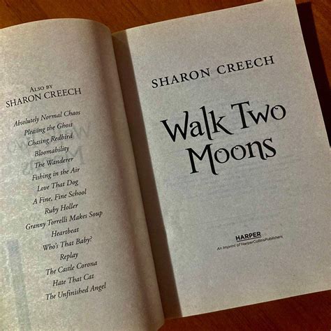 Walk Two Moons by Sharon Creech (Middle Grade / Newbery Medal), Hobbies ...