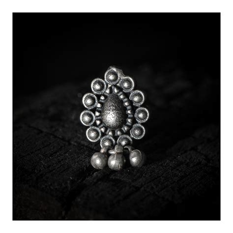 SILVER NOSE PIN WIRE NOSE PIN STERLING SILVER 925 SILVER OXIDIZED NOSE ...