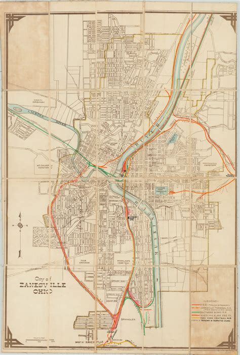 City of Zanesville, Ohio - Curtis Wright Maps - map of downtown zanesville ohio