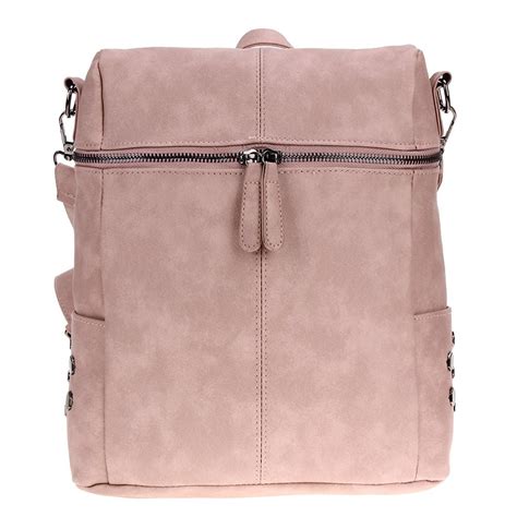 Rrimin Multifunction Rivet PU Leather Backpack Zipper Shoulder Bag ...