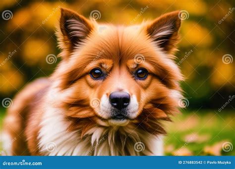 Cute German Spitz. Portrait of a Beautiful German Spitz Dog Playing in ...