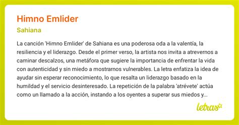 Significado de la canción HIMNO EMLIDER (Sahiana) - LETRAS.COM