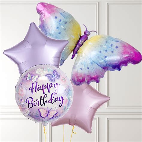 Pastel Butterfly Birthday Balloon Bunch - BALLOONBX