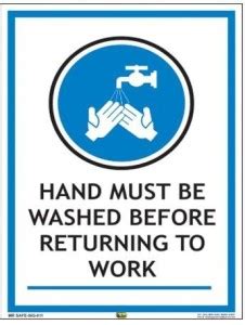 Mr. SAFE Hands Must Be Washed In PVC Sticker A5 (6 Inch X 8 Inch ...